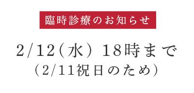 臨時診療のお知らせ