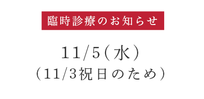 臨時診療のお知らせ